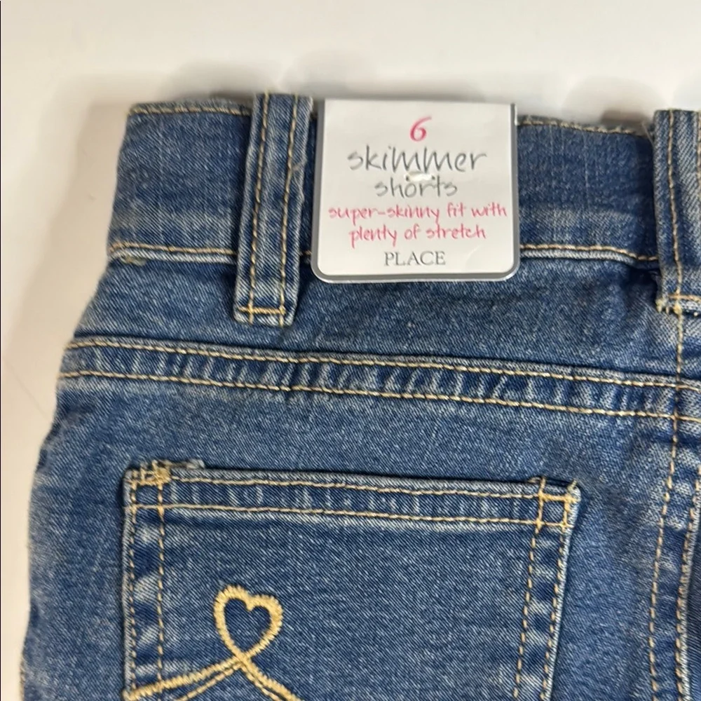 The Children's Place Girls’ Blue Denim Skimmer Skinny Fit Knee-Length‎ Shorts